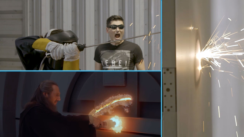 Host Anthony Carboni and Taylor Gray (Ezra Bridger from Star Wars Rebels) reenact a famous scene from The Phantom Menace.